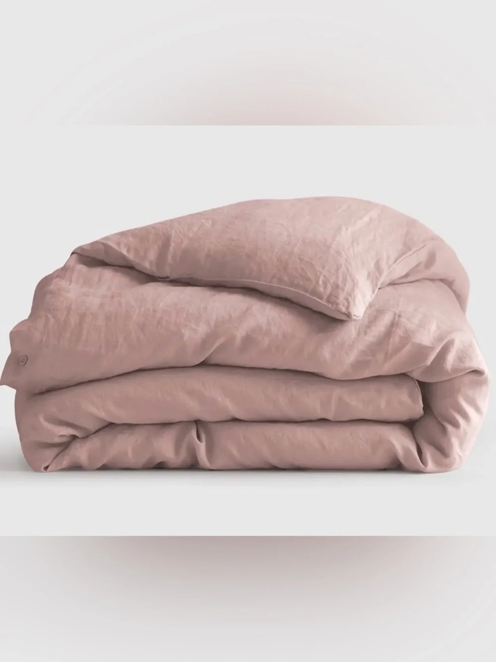 NWOT Quince European Linen 1 Pc Duvet Cover, King/Cal (Dusty Mauve)